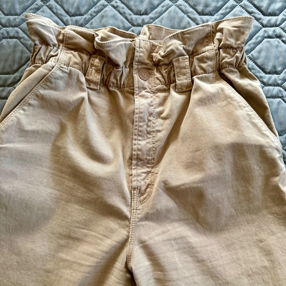 Mother The Yoyo Ruffle Greaser Ankle Pant Tan Paper Bag Waist Size 26 - Picture 4 of 16